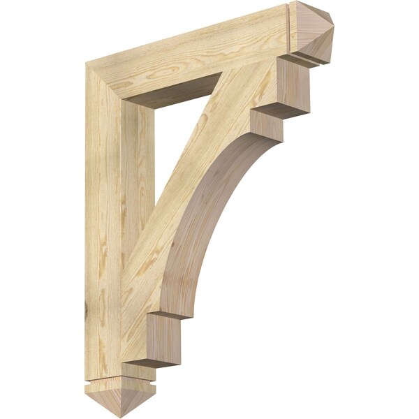 Ekena Millwork Merced Arts & Crafts Rough Sawn Bracket, Douglas Fir, 6"W x 36"D x 44"H BKT06X36X44MRC03RDF - main